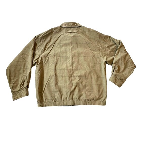 Rainforest Bomber Jacket Coat Chore  Reversible Large Tan Blue Pockets READ - Picture 2 of 13